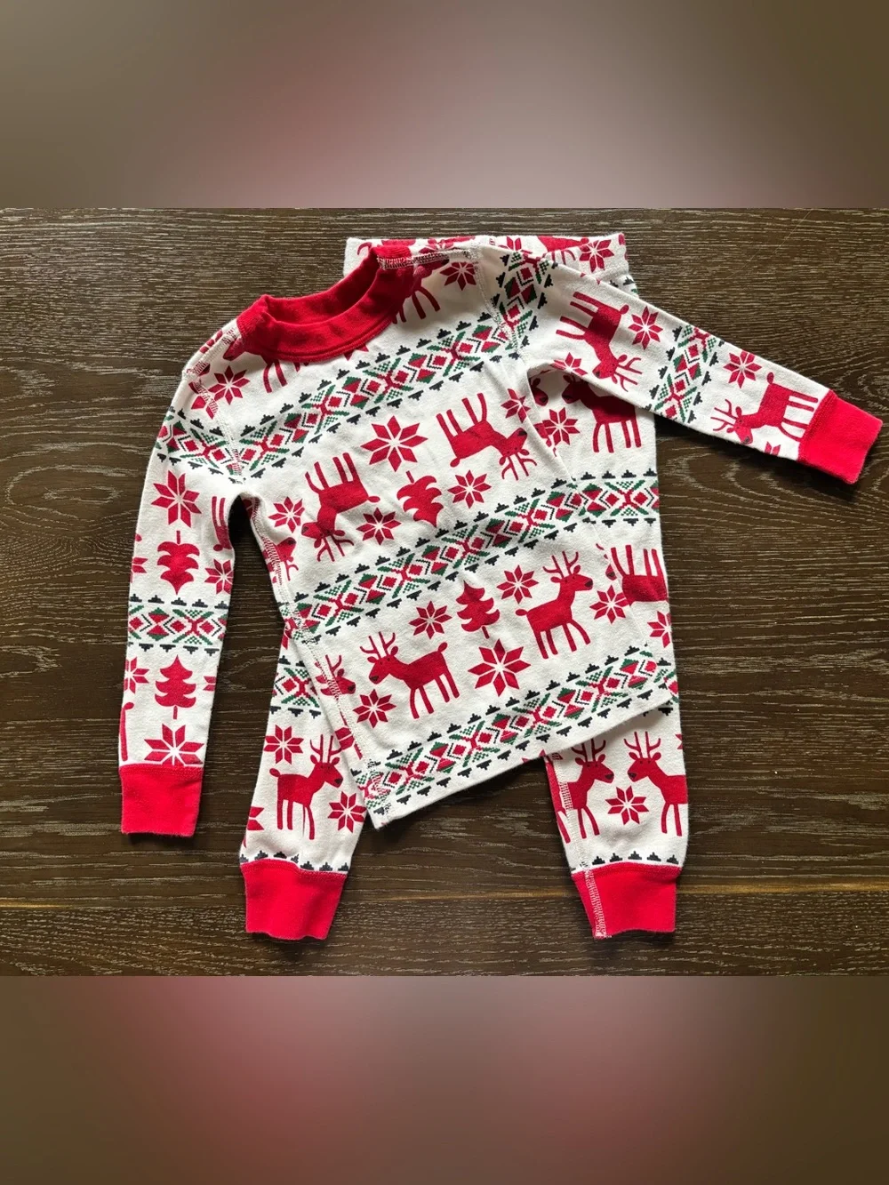 Hanna Andersson Christmas Holiday Dear Deer Pajama Set 3t